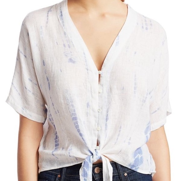 Rails Thea Tie-Hem Linen Blouse - Picture 3 of 5
